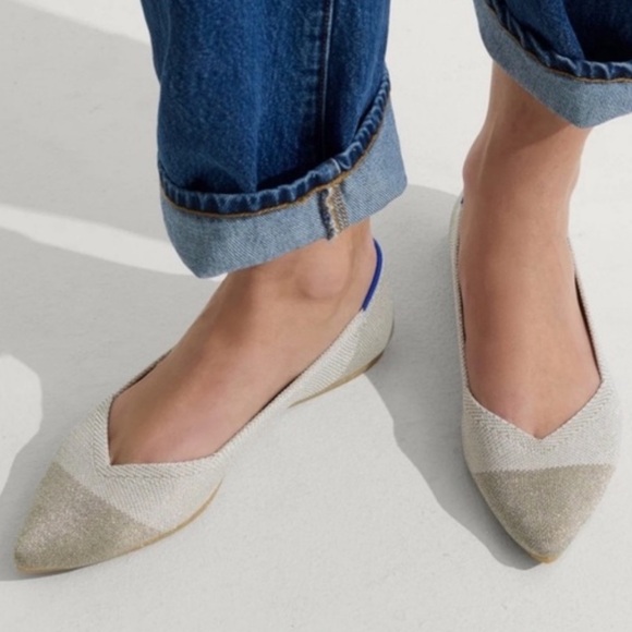Rothy's the Point Diamond Metallic Flats - Picture 9 of 9